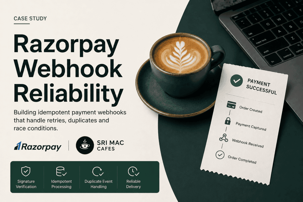 Razorpay Webhook Reliability at Srimaccafes - Case study cover image