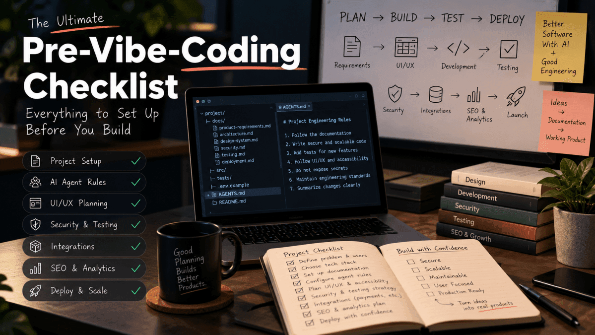 The Ultimate Pre-Vibe-Coding Checklist: Everything to Set Up Before You Build - Cover image