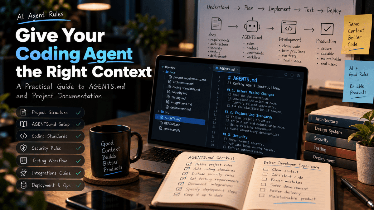 AI Agent Rules for Vibe Coding: How to Set Up AGENTS.md and Markdown Files - Cover image